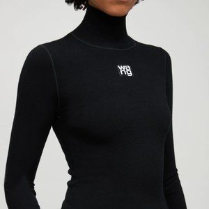 Alexander Wang Viscose Blend Turtleneck Top W/Logo